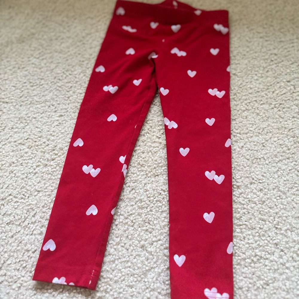 ❤️ Carter's Red Heart Leggings (4T) 🤍 - Picture 2 of 3